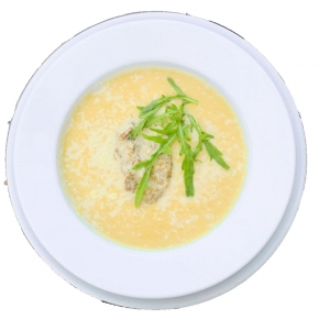 Гарбузовий крем-суп з білими грибами